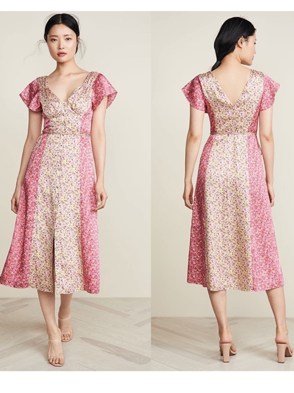 NWT Cinq à Sept Jessica Floral Midi Dress Size 8
